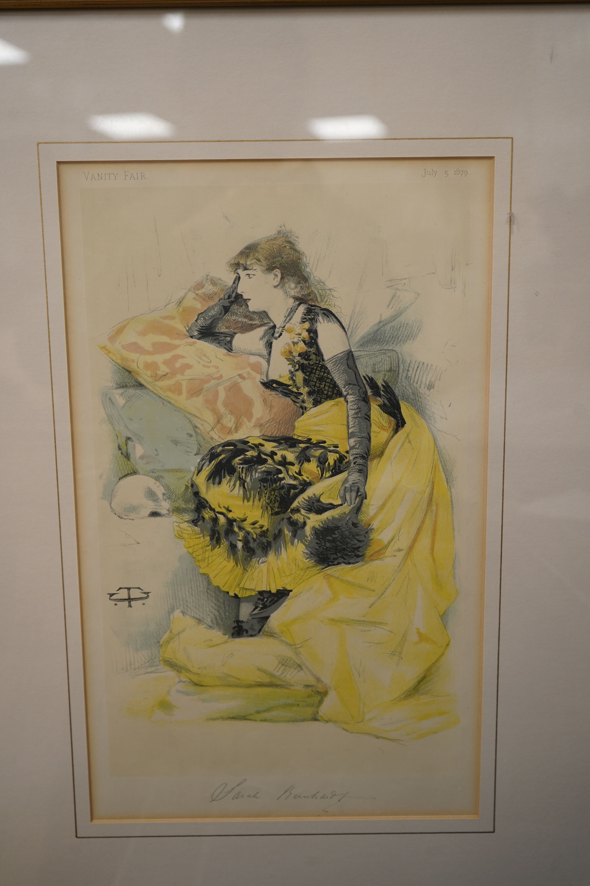 Spy (Leslie Matthew Ward, 1851-1922), Eight Vanity Fair lithographic cartoons, ‘Anti Rent’, ‘a younger son’, ‘Oscar’, ‘Currency’, ‘The Irish Secretary’, ‘Queen Hardie’, and K.S. Ranjitsihji, Sarah Berhnardt, 34 x 20cm